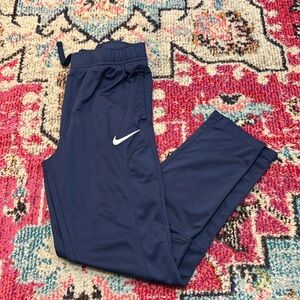 Navy Blue Boys L Large soft workout pants, pockets, drawstring , Nike